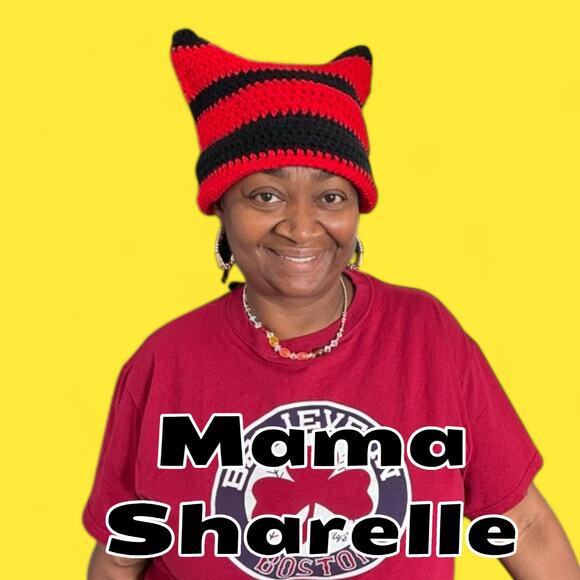 Crochet Beanie Hat Adult Red Handmade Outdoors Casual Streetwear Eclectic - Picture 5 of 12